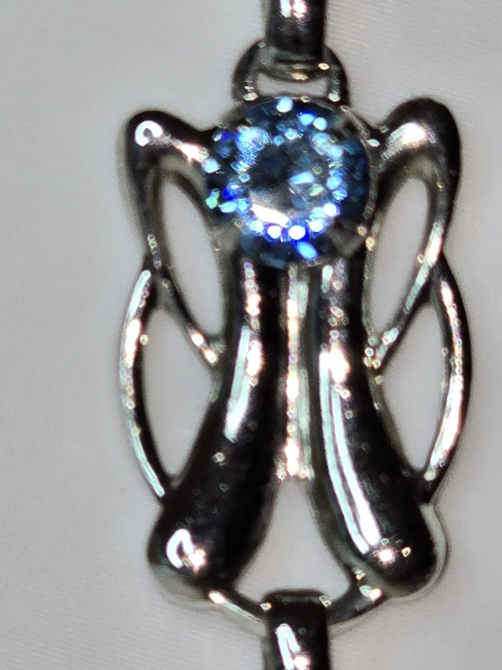 VTG 1953 Sarah Coventry Capri Necklace Blue Rhinestone Silvertone Mid Century
